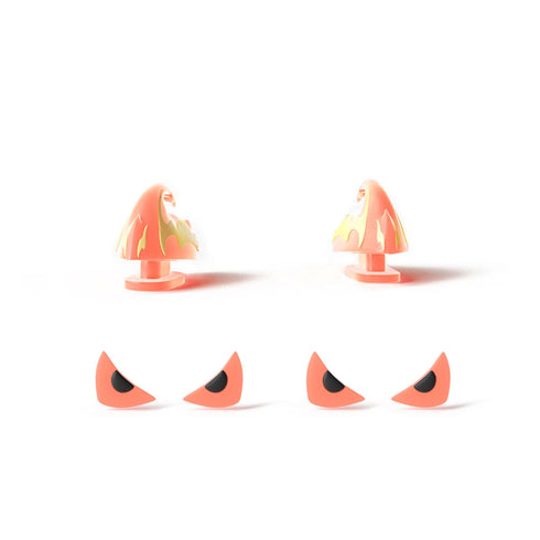 Aletas y Ojos de Feroz Kaiju de Fuego para Sharkicks Pro